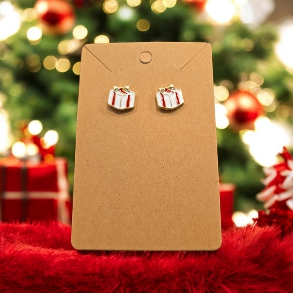 Acrylic Christmas Present Stud Earrings